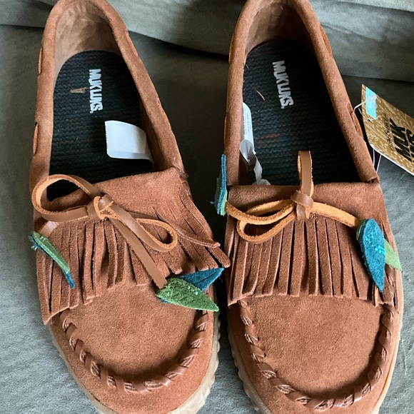 🥾 NWT MUK LUKS Cognac Soho Street Suede Moccasin Size 9 - Picture 2 of 11